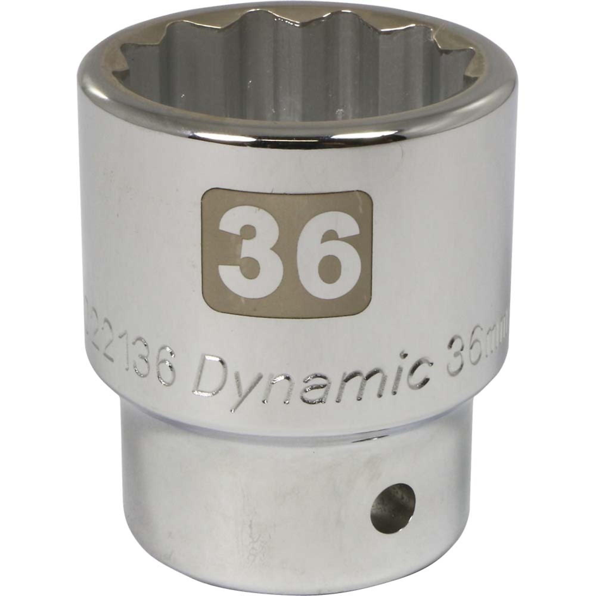 Dynamic Tools 3/4" Drive 12 Point Metric, 36mm Standard Length, Chrome Finish Socket